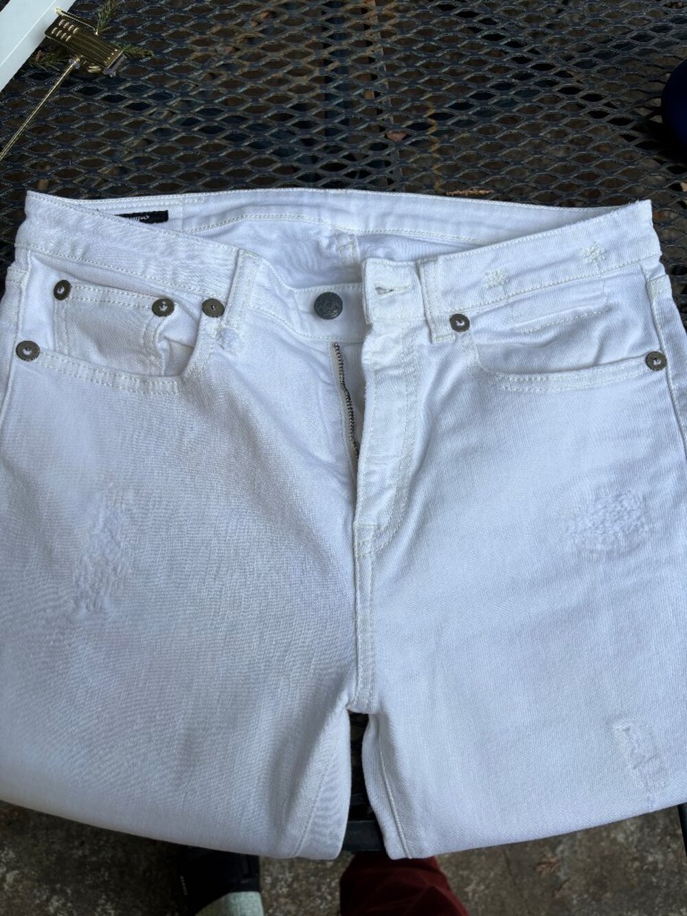 R13 Jenny Mid Rise Skinny Jeans – Size 29 – White Distressed - Picture 16 of 16